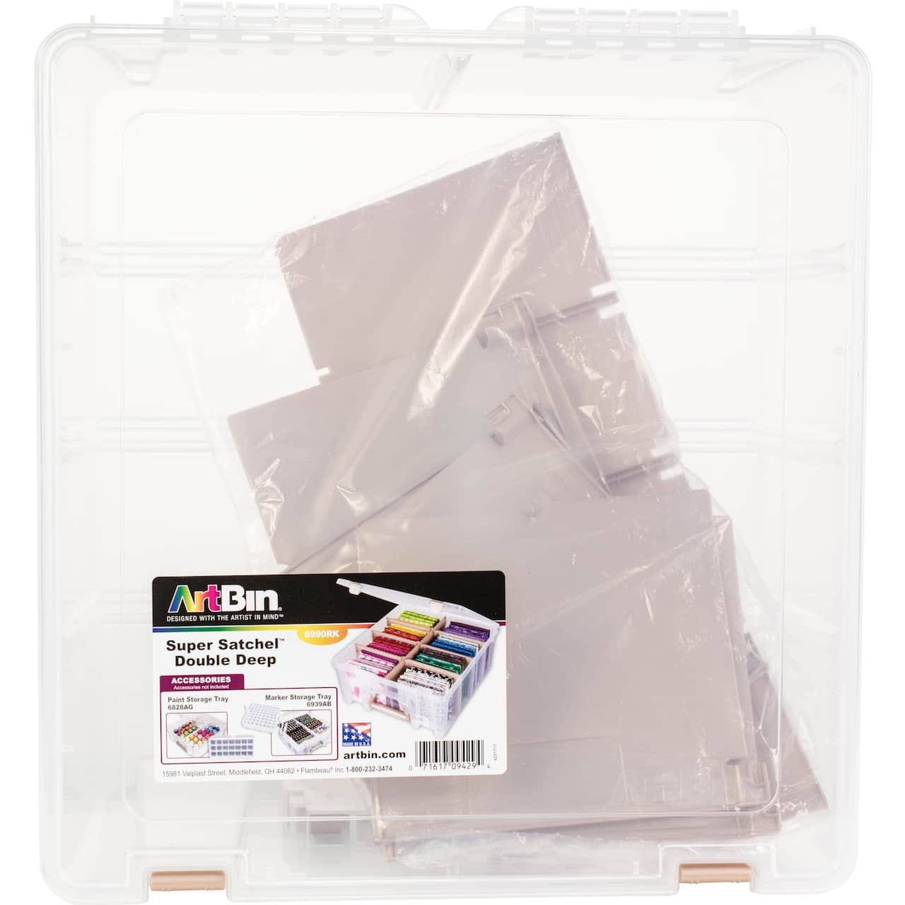 ArtBin® Rose Gold Super Satchel™ Double Deep Storage Bin with Dividers